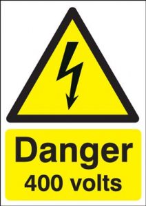 Danger 400 Volts Hazard Safety Sign