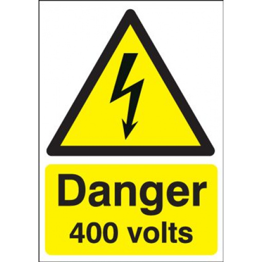 Danger 400 Volts Hazard Safety Sign