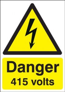 Danger 415 Volts Hazard Safety Sign