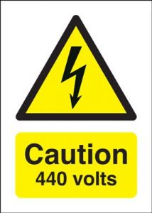 Danger 440 Volts Hazard Safety Sign