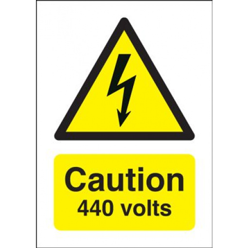 Danger 440 Volts Hazard Safety Sign