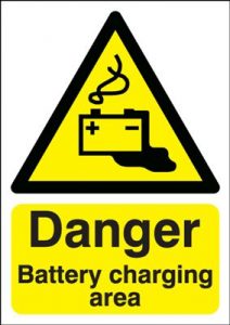 Danger Battery Charging Area Hazard Safety Sign
