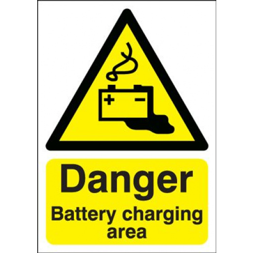 Danger Battery Charging Area Hazard Safety Sign