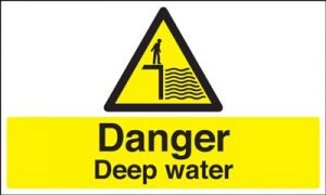 Danger Deep Water Hazard Safety Sign - Landscape