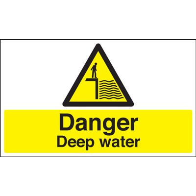 Danger Deep Water Hazard Safety Sign - Landscape