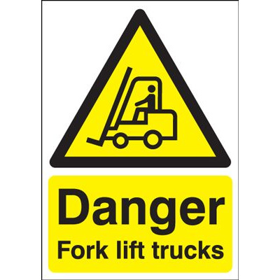 Danger Fork Lift Trucks Hazard Safety Sign
