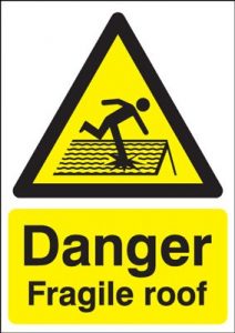 Danger Fragile Roof Safety Sign - Portrait