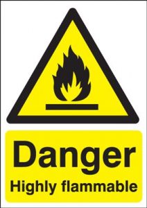 Danger Highly Flammable Safety Sign- Portrait