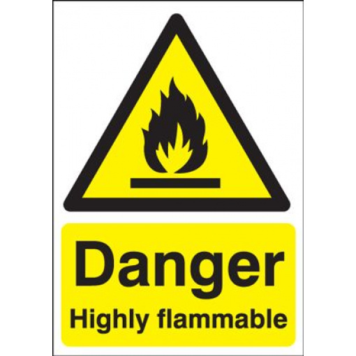 Danger Highly Flammable Safety Sign- Portrait