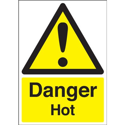 Danger Hot Safety Sign - Portrait