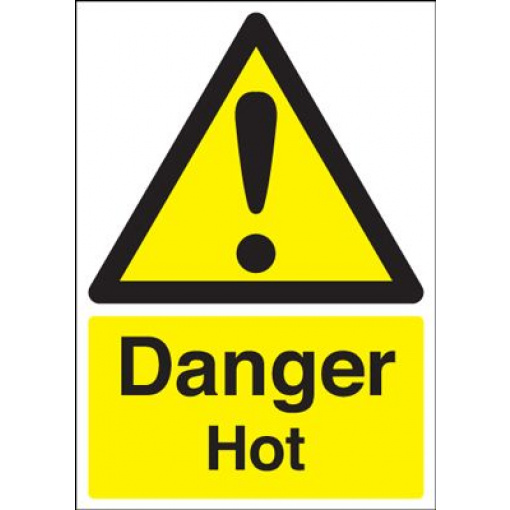 Danger Hot Safety Sign - Portrait