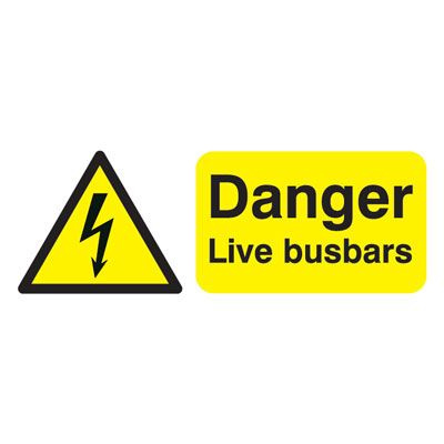 Danger Live Busbars Safety Sign - Landscape