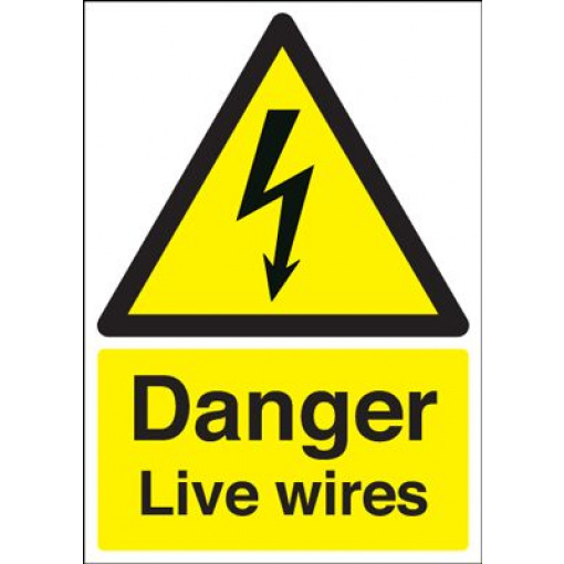 Danger Live Wires Safety Sign
