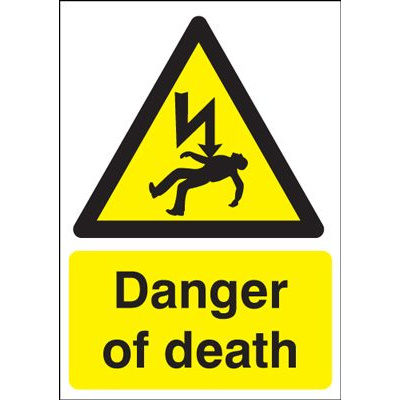 Danger Of Death Safety Sign - Portrait