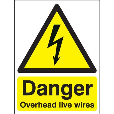 Danger Overhead Live Wires Sign