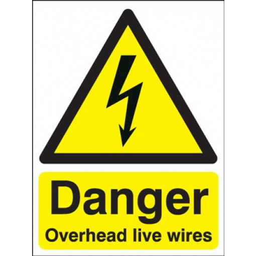 Danger Overhead Live Wires Sign