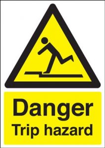 Danger Trip Hazard Safety Sign - Portrait