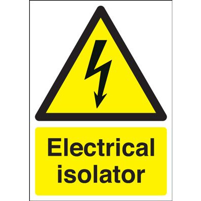 Electrical Isolator Safety Sign