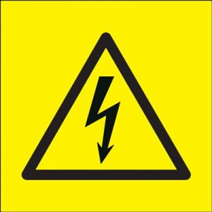 Electricity Symbol Hazard Safety Sign - Yellow Background
