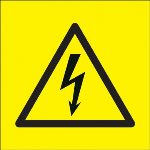 Electricity Symbol Hazard Safety Sign - Yellow Background | Blitz Media