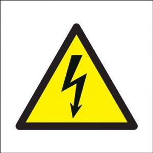 Electricity Symbol Hazard Safety Sign - White Background