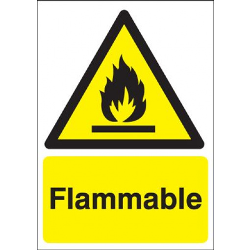 Flammable Hazard Safety Sign - Portrait