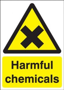 Harmful Chemicals Safety Sign - Portrait