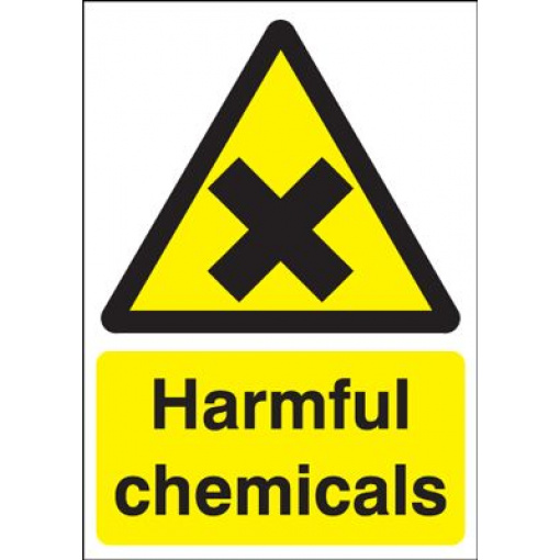 Harmful Chemicals Safety Sign - Portrait