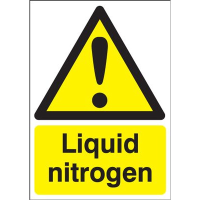 Liquid Nitrogen Hazard Safety Sign - Portrait