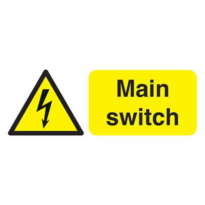 Main Switch Electrical Safety Sign - Landscape
