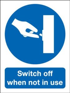 Switch Off When Not In Use Mandatory Safety Sign - Portrait