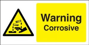Warning Corrosive Hazard Safety Sign - Landscape