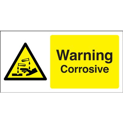 Warning Corrosive Hazard Safety Sign - Landscape