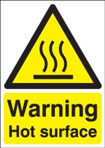 Warning Hot Surface Safety Sign - Portrait