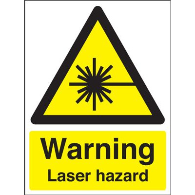 Warning Laser Hazard Safety Sign - Portrait