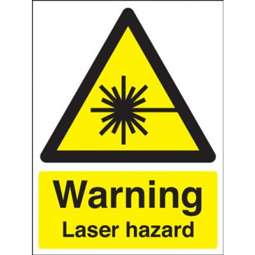 Warning Laser Hazard Safety Sign - Portrait