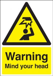 Warning Mind Your Head Safety Sign - Portrait