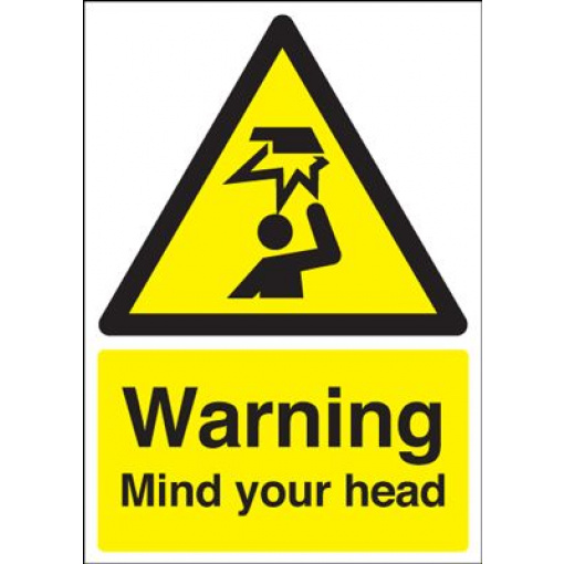 Warning Mind Your Head Safety Sign - Portrait