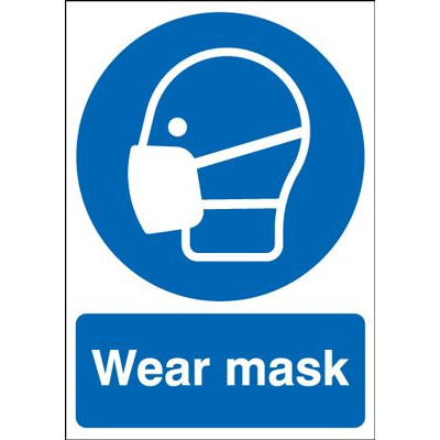 Wear Mask Mandatory Safety Sign - Portrait