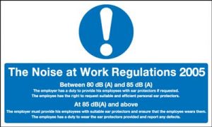 Noise At Work Regulations 2005 Information Safety Sign
