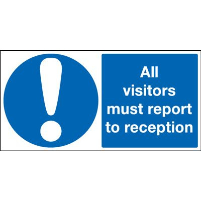 All Visitors Must Report To Reception Safety Sign - Landscape