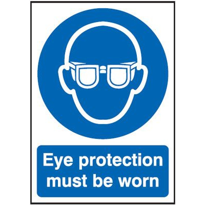 Eye Protection Must Be Worn Mandatory Safety Sign