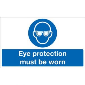 Eye Protection Must Be Worn Mandatory Safety Sign - Landscape