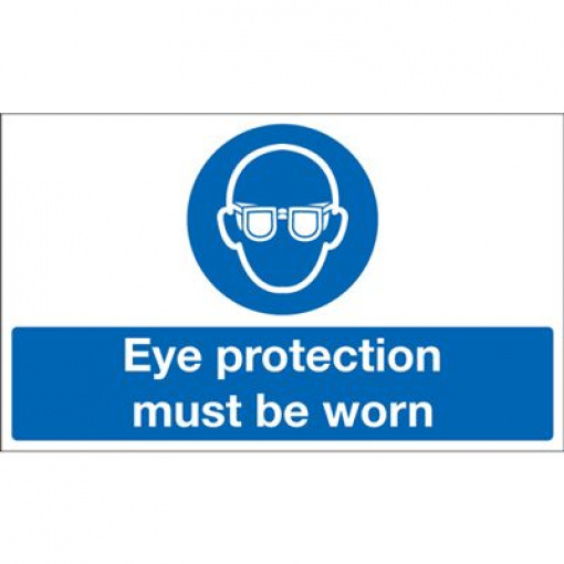 Eye Protection Must Be Worn Mandatory Safety Sign - Landscape