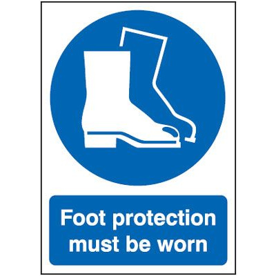 Foot Protection Must Be Worn Mandatory Safety Sign