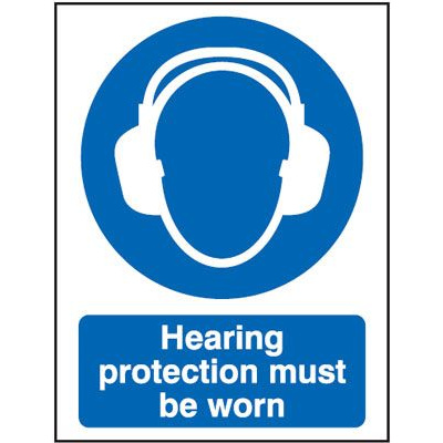 Hearing Protection Must Be Worn Mandatory Safety Sign