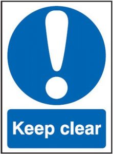 Keep Clear Mandatory Safety Sign