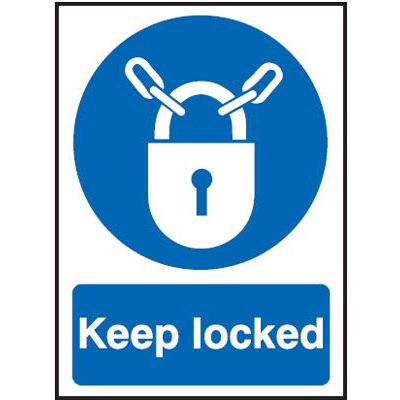 Keep Locked Mandatory Safety Sign - Portrait