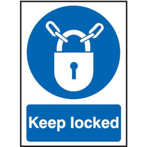 Keep Locked Mandatory Safety Sign - Portrait