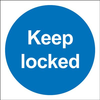 Keep Locked Mandatory Safety Sign - Square